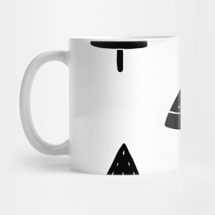 printmaking pattern black and white elements Mug